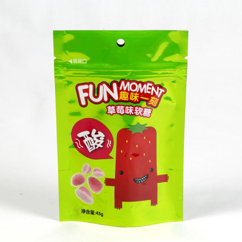 Mála Candy Suipéar Suíocháin Plaisteacha Plastic Stand Up Zipper Candy Bag