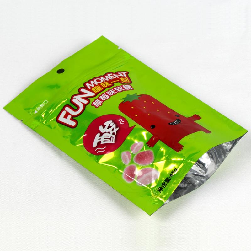 Mála Candy Suipéar Suíocháin Plaisteacha Plastic Stand Up Zipper Candy Bag