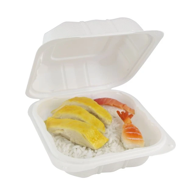 6x6 Inch Hinged To-Go Food Containers FDA Food Grade