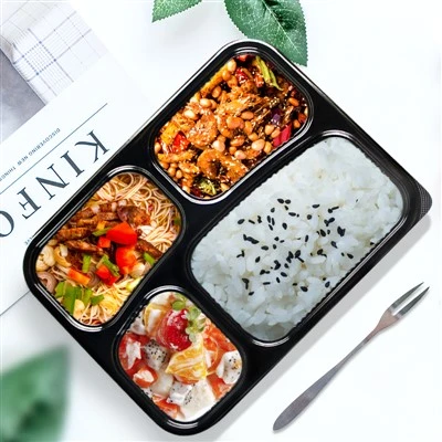 Bosca Lóin Bento Indiúscartha Dubh 4 Comparáid